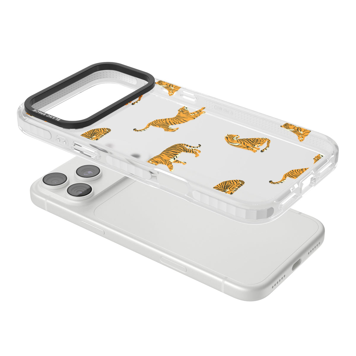 Tiger Lounge iPhone 18 Pro Max Impact Clear Phone Case angled