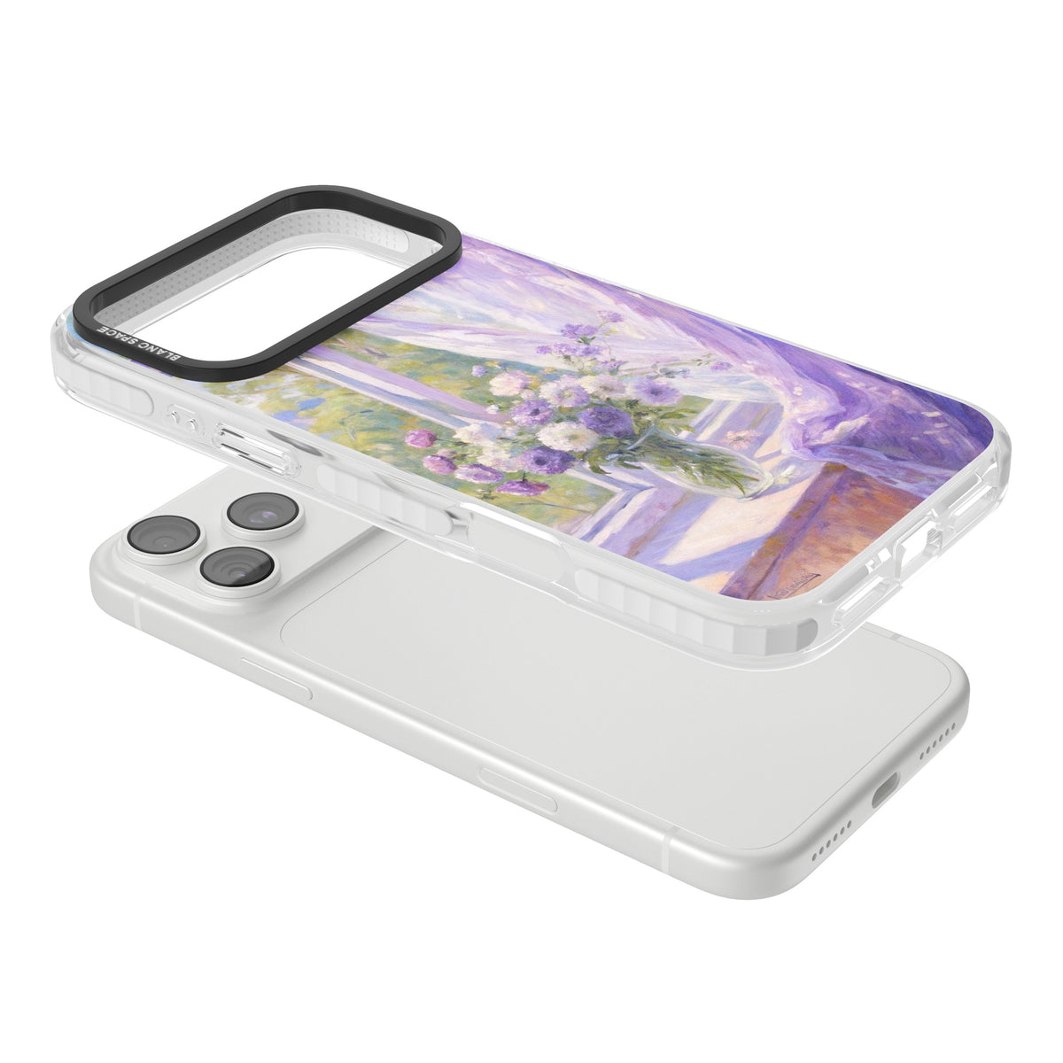 A Provence Morning iPhone 18 Pro Max Impact Clear Phone Case angled