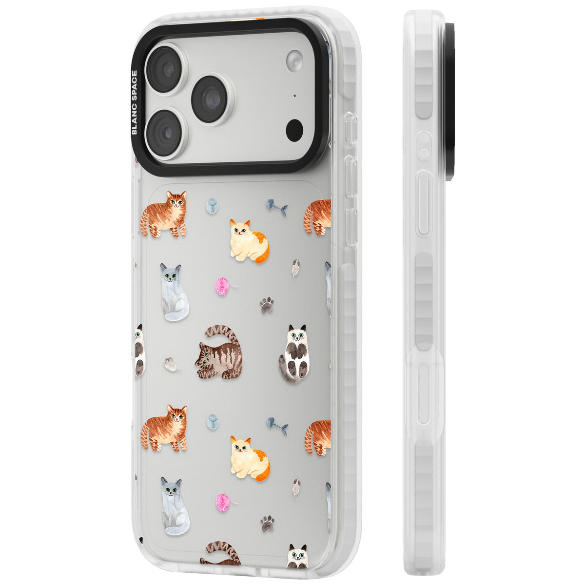 Playful Cats iPhone 18 Pro Max Impact Clear Phone Case side