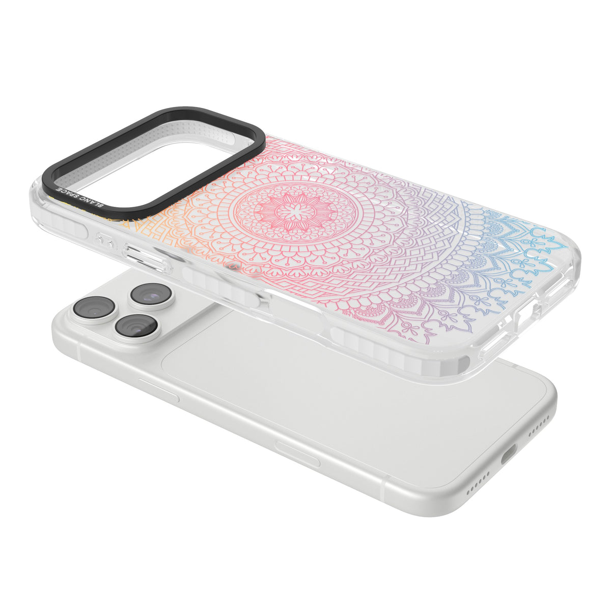 Pastel Mandala iPhone 18 Pro Max Impact Clear Phone Case angled
