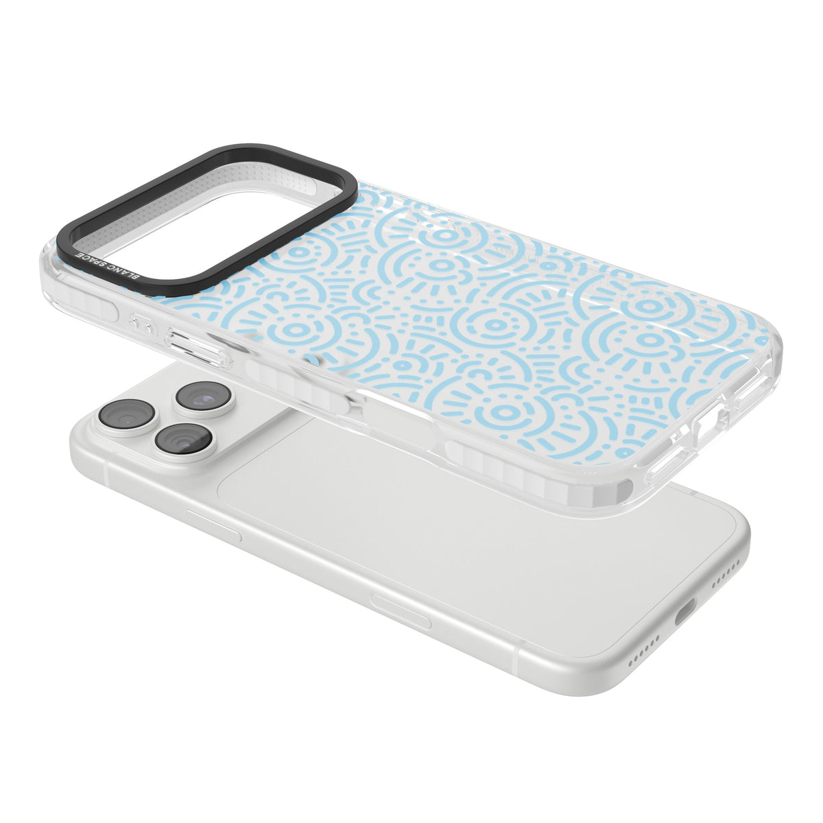 Memphis Sky iPhone 18 Pro Max Impact Clear Phone Case angled