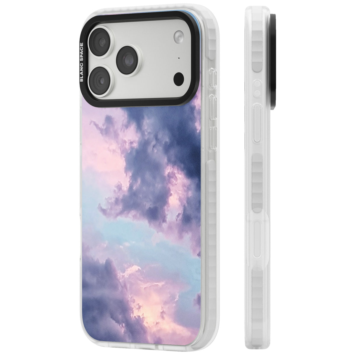 Lavender Clouds iPhone 18 Pro Max Impact Clear Phone Case side