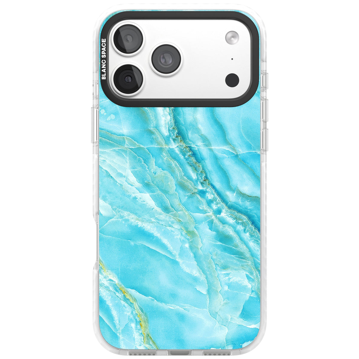 Blue Onyx Marble iPhone 18 Pro Max Impact Clear Phone Case front