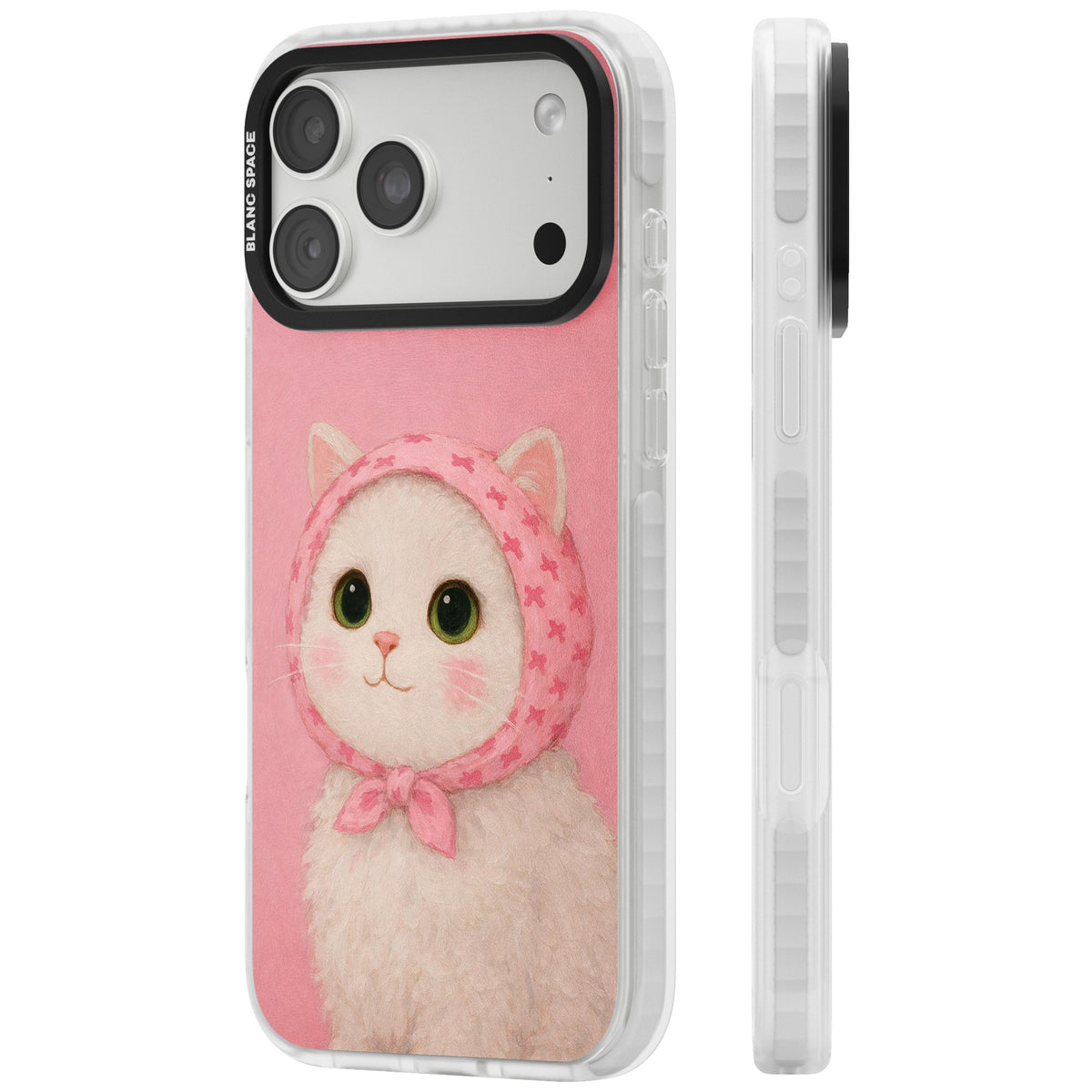 Baby Blush Kitty iPhone 18 Pro Max Impact Clear Phone Case side