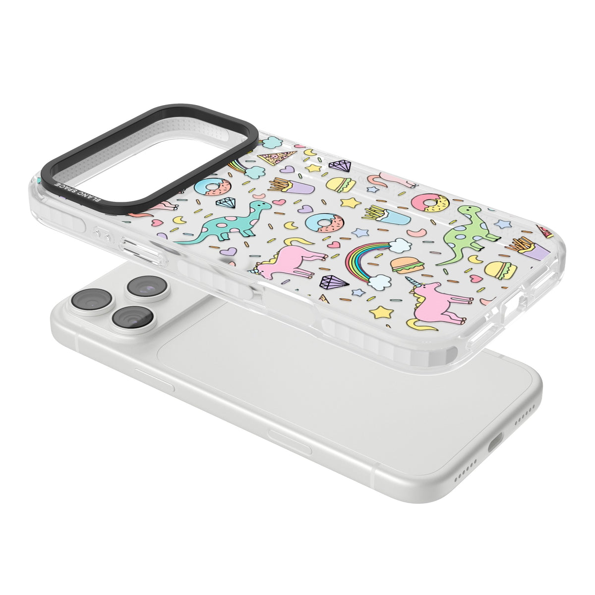 Bubblegum Fantasy iPhone 18 Pro Max Impact Clear Phone Case angled