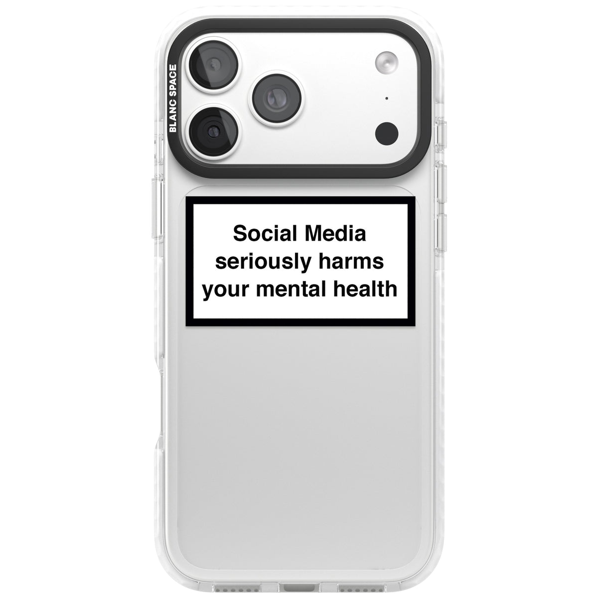 Social Media Harms iPhone 18 Pro Max Impact Clear Phone Case front