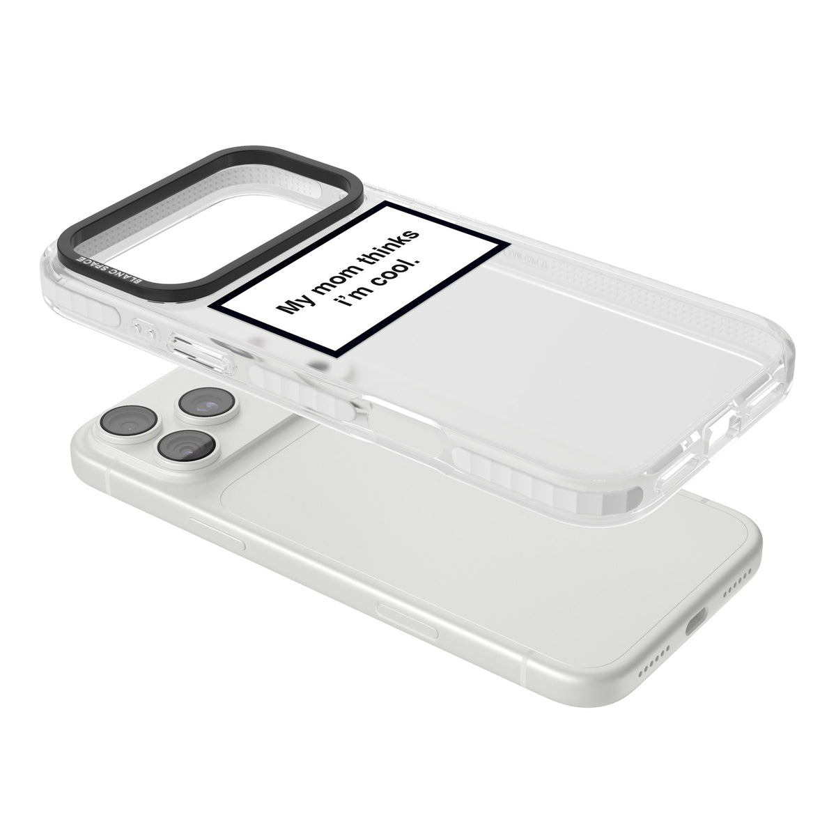 My Mom Thinks I'M Cool iPhone 18 Pro Max Impact Clear Phone Case angled