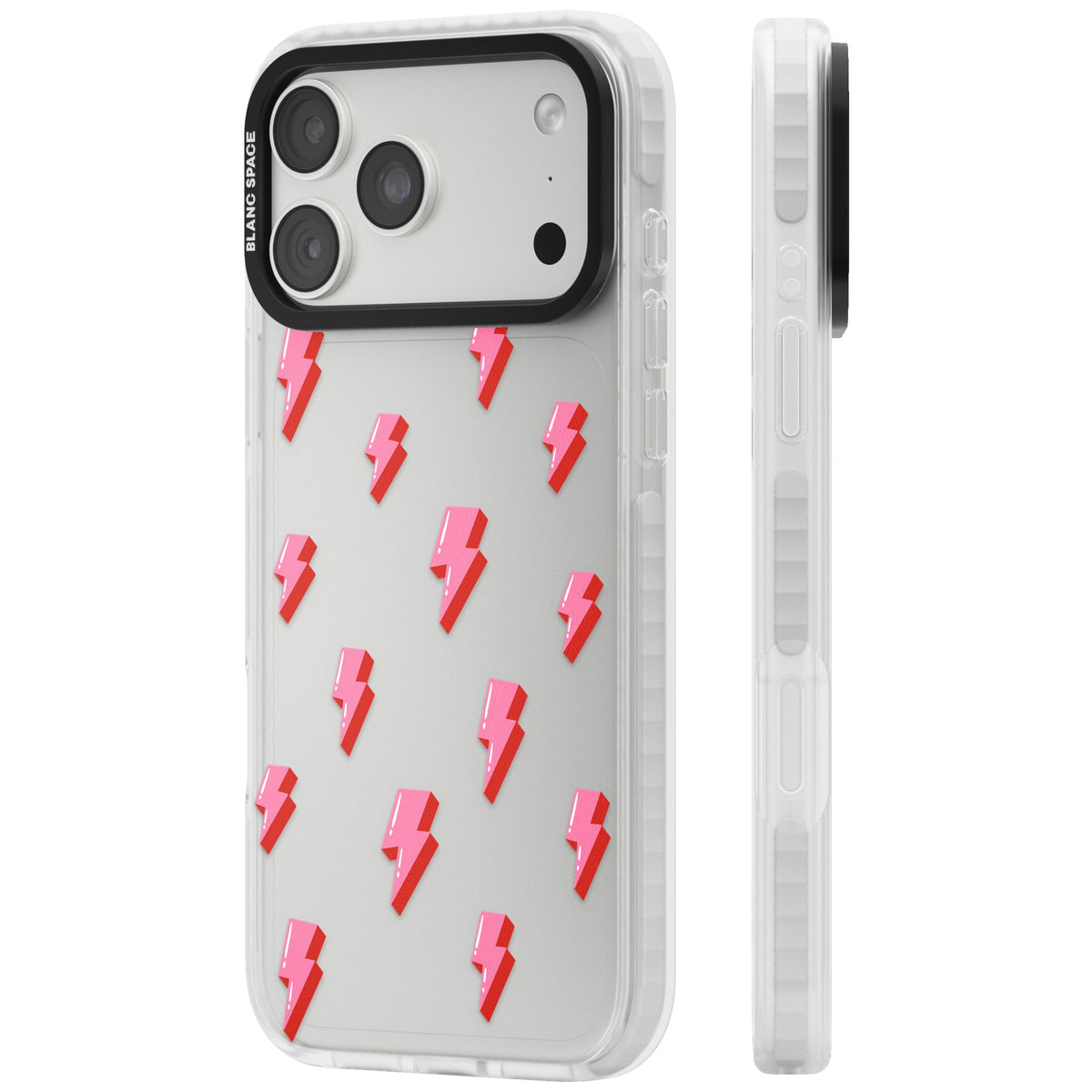 Pink Bolt iPhone 18 Pro Max Impact Clear Phone Case side