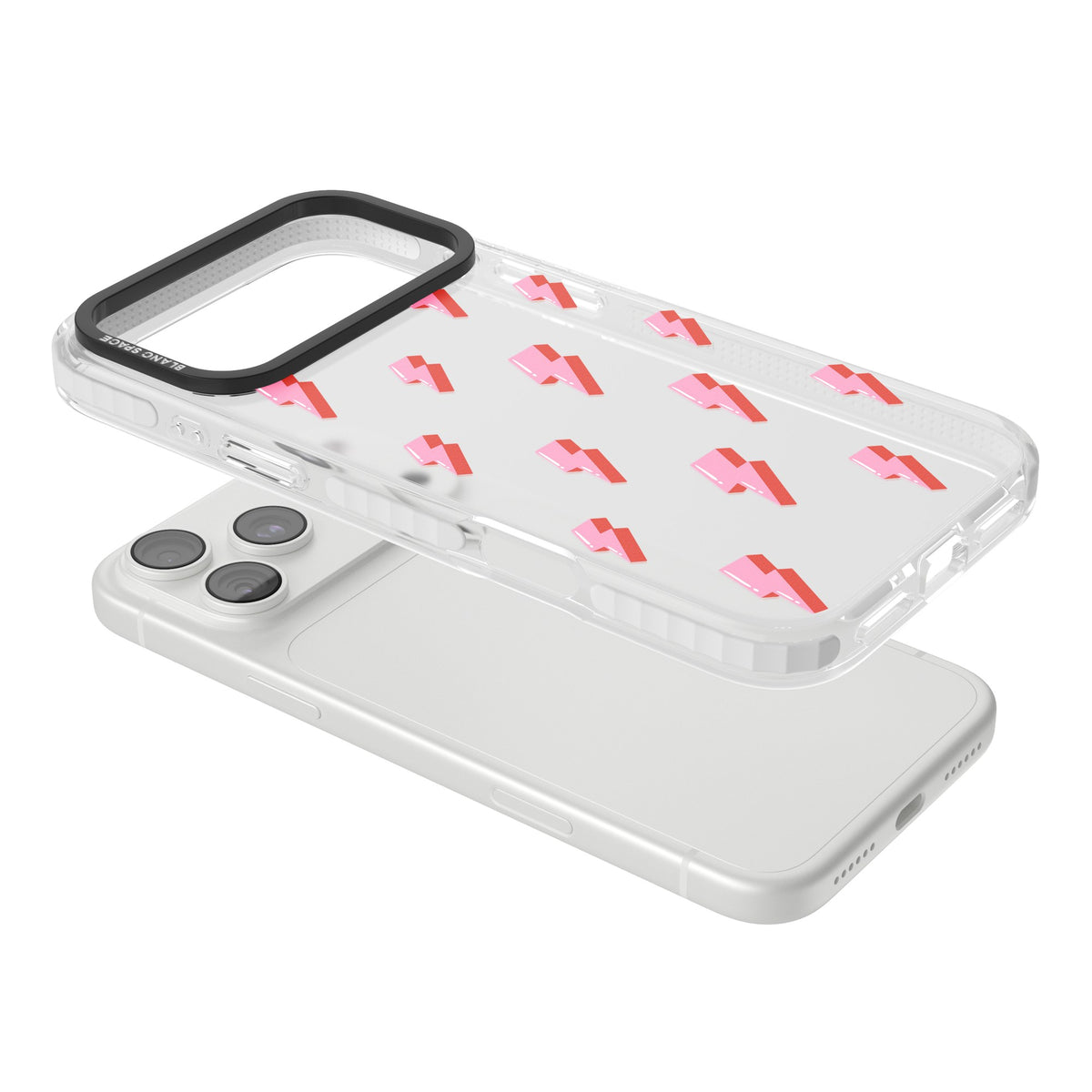 Pink Bolt iPhone 18 Pro Max Impact Clear Phone Case angled