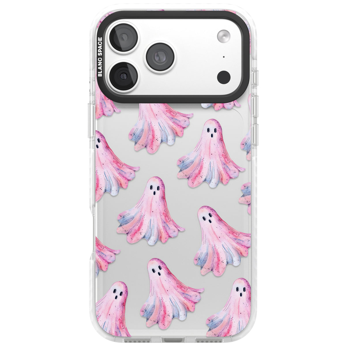 Pink Ghosts iPhone 18 Pro Max Impact Clear Phone Case front