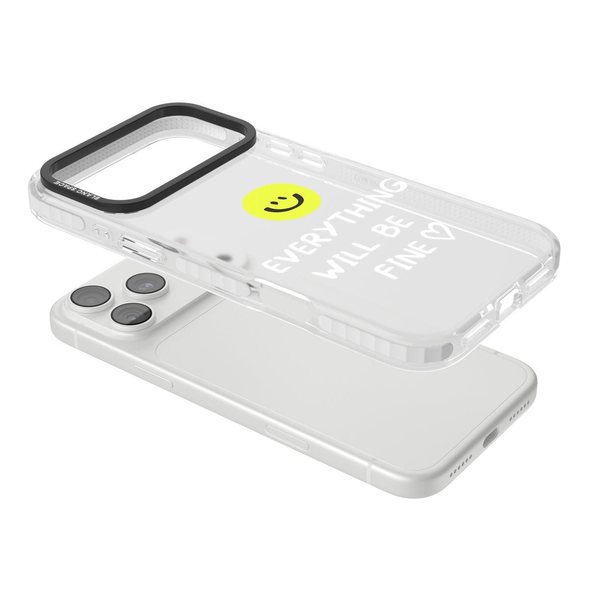 Everything Will Be Fine iPhone 18 Pro Max Impact Clear Phone Case angled