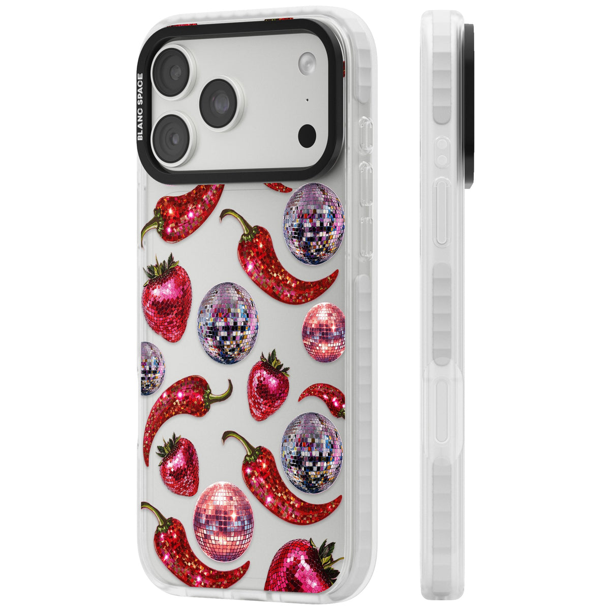 Spicy Disco iPhone 18 Pro Max Impact Clear Phone Case side