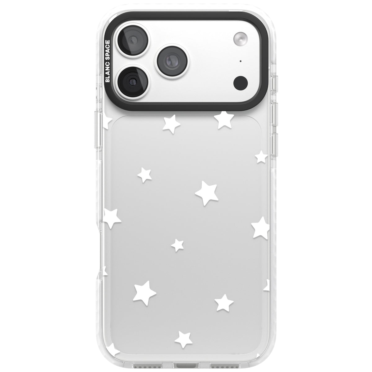 Minimal White Stars iPhone 18 Pro Max Impact Clear Phone Case front