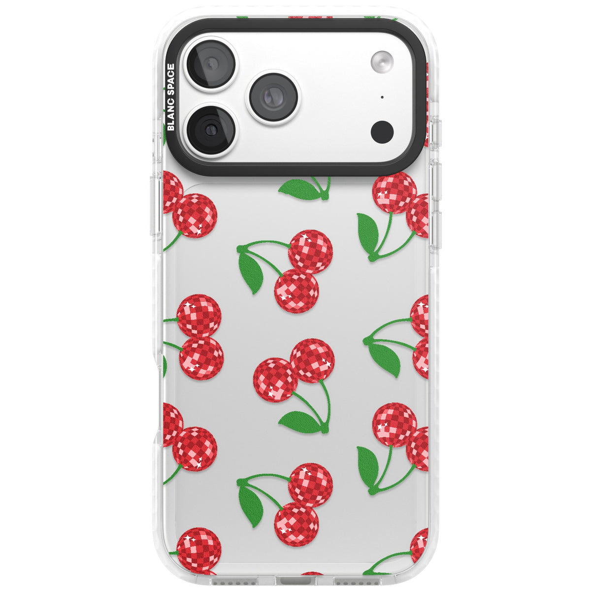 Disco Cherries iPhone 18 Pro Max Impact Clear Phone Case front