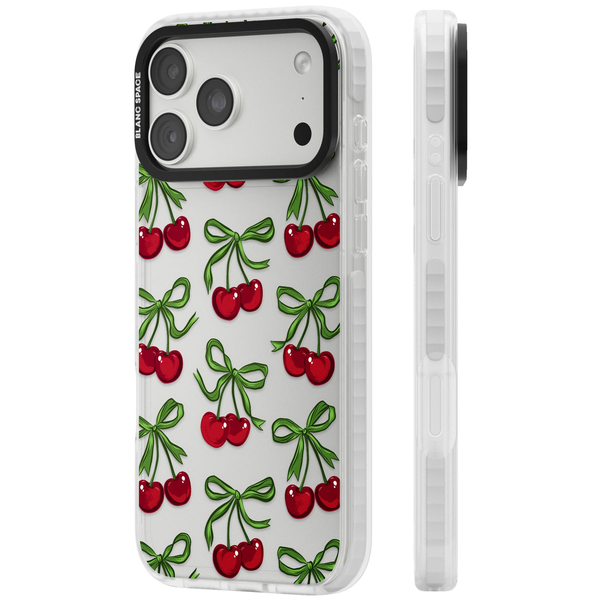 Cherry Bows iPhone 18 Pro Max Impact Clear Phone Case side
