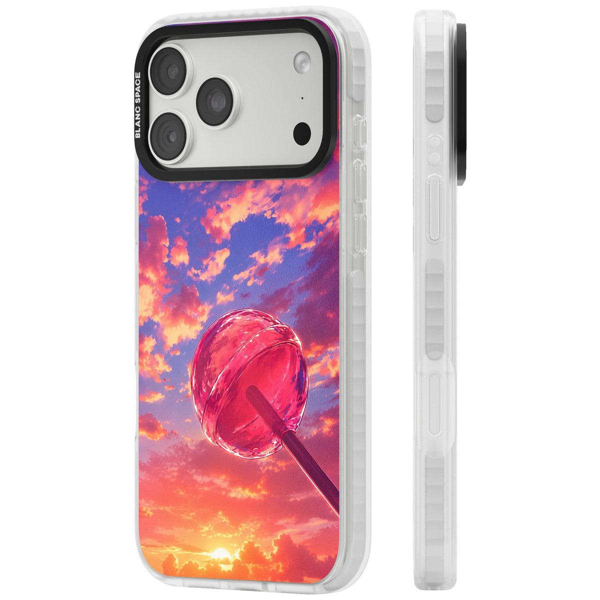 Sugar Sunset iPhone 18 Pro Max Impact Clear Phone Case side
