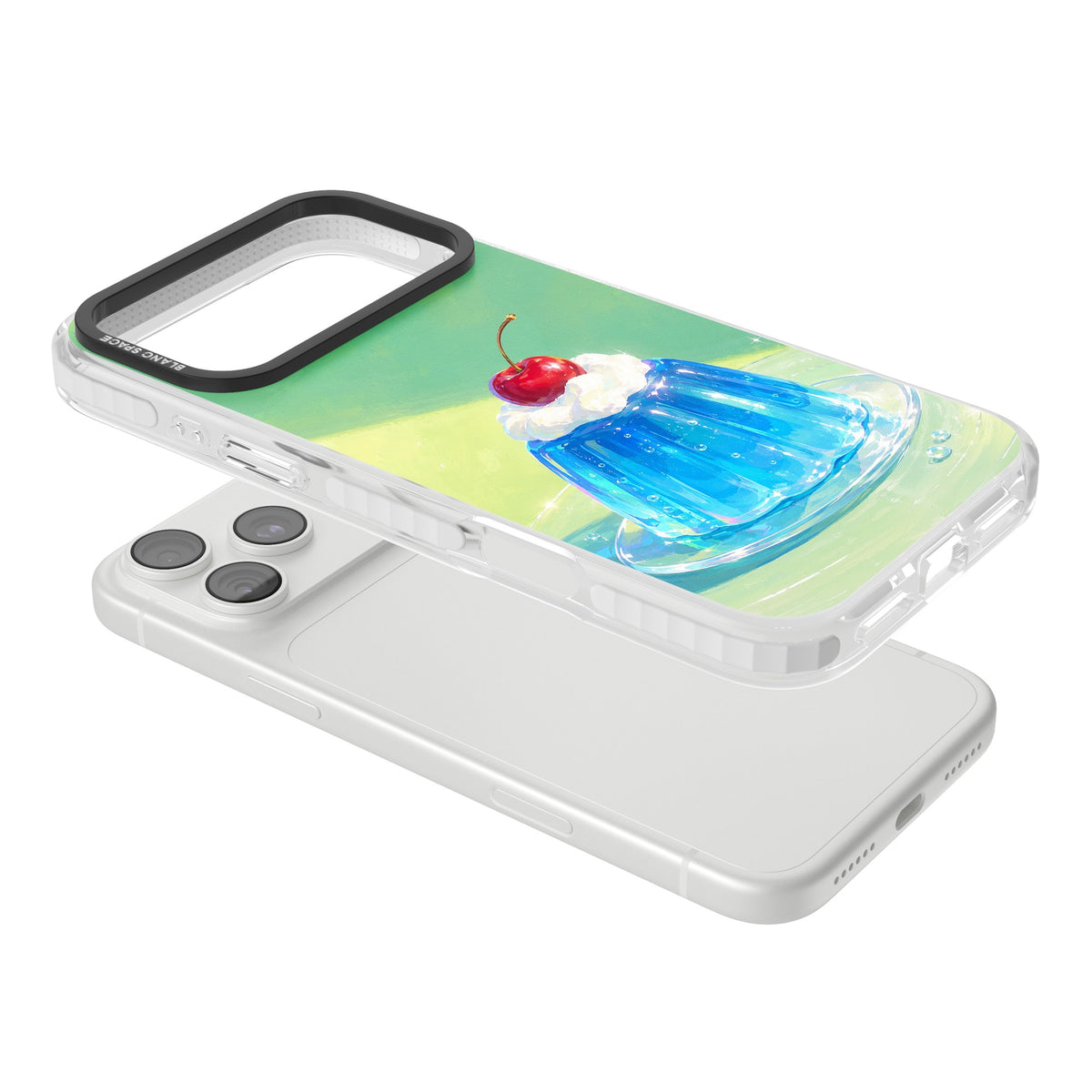 Cherry Jelly iPhone 18 Pro Max Impact Clear Phone Case angled