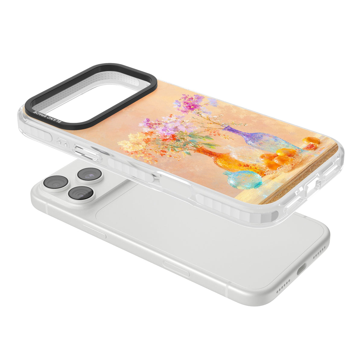 Peach Glass iPhone 18 Pro Max Impact Clear Phone Case angled