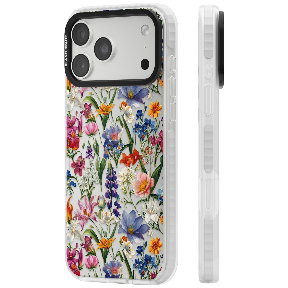 Vintage Wildflowers iPhone 18 Pro Max Impact Clear Phone Case side