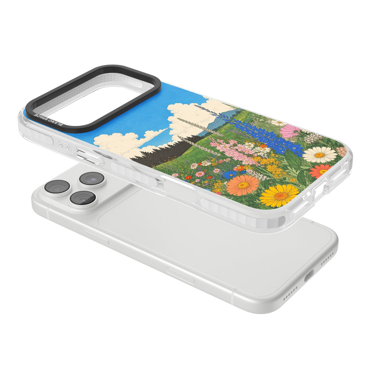 Wildbloom iPhone 18 Pro Max Impact Clear Phone Case angled
