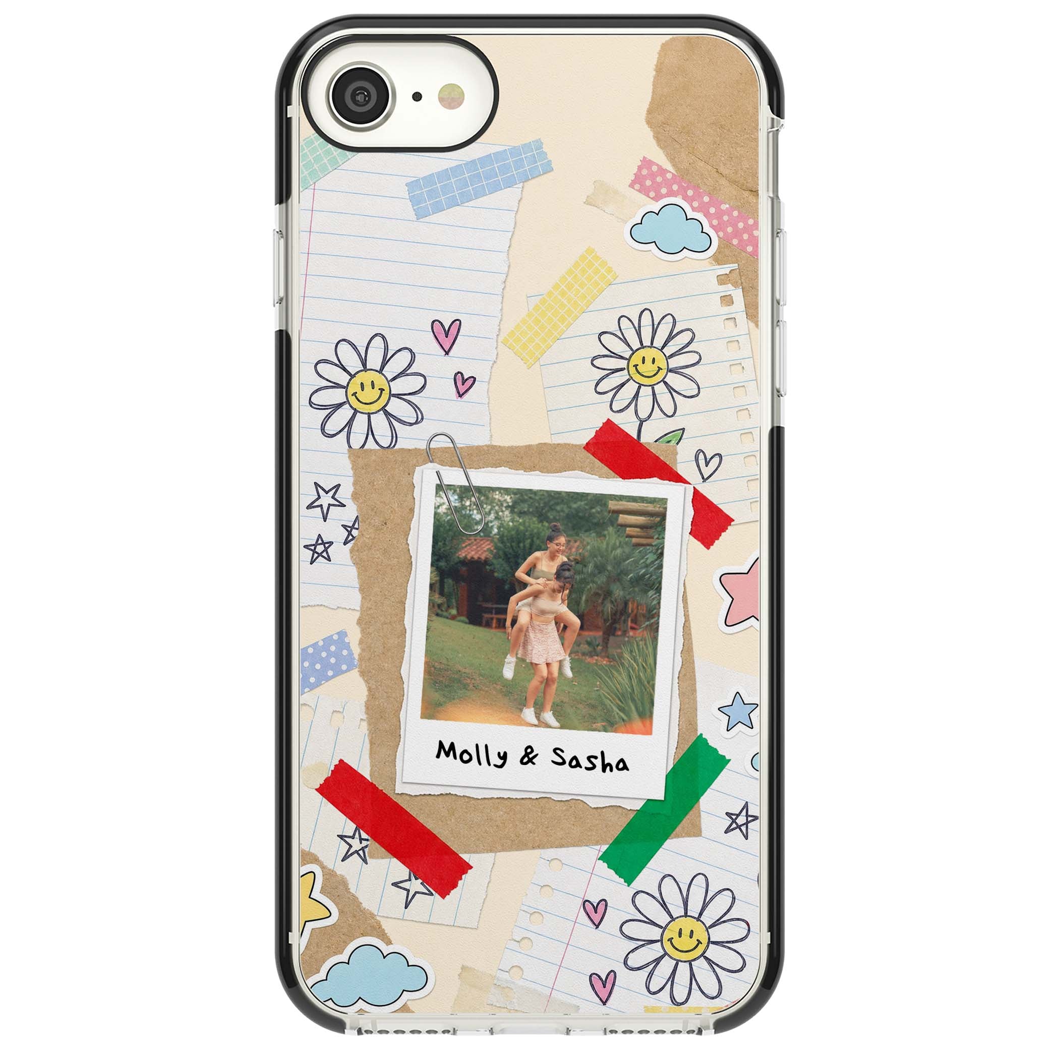 Scrapbook Photo coquette iPhone case | Black Impact case for iPhone SE