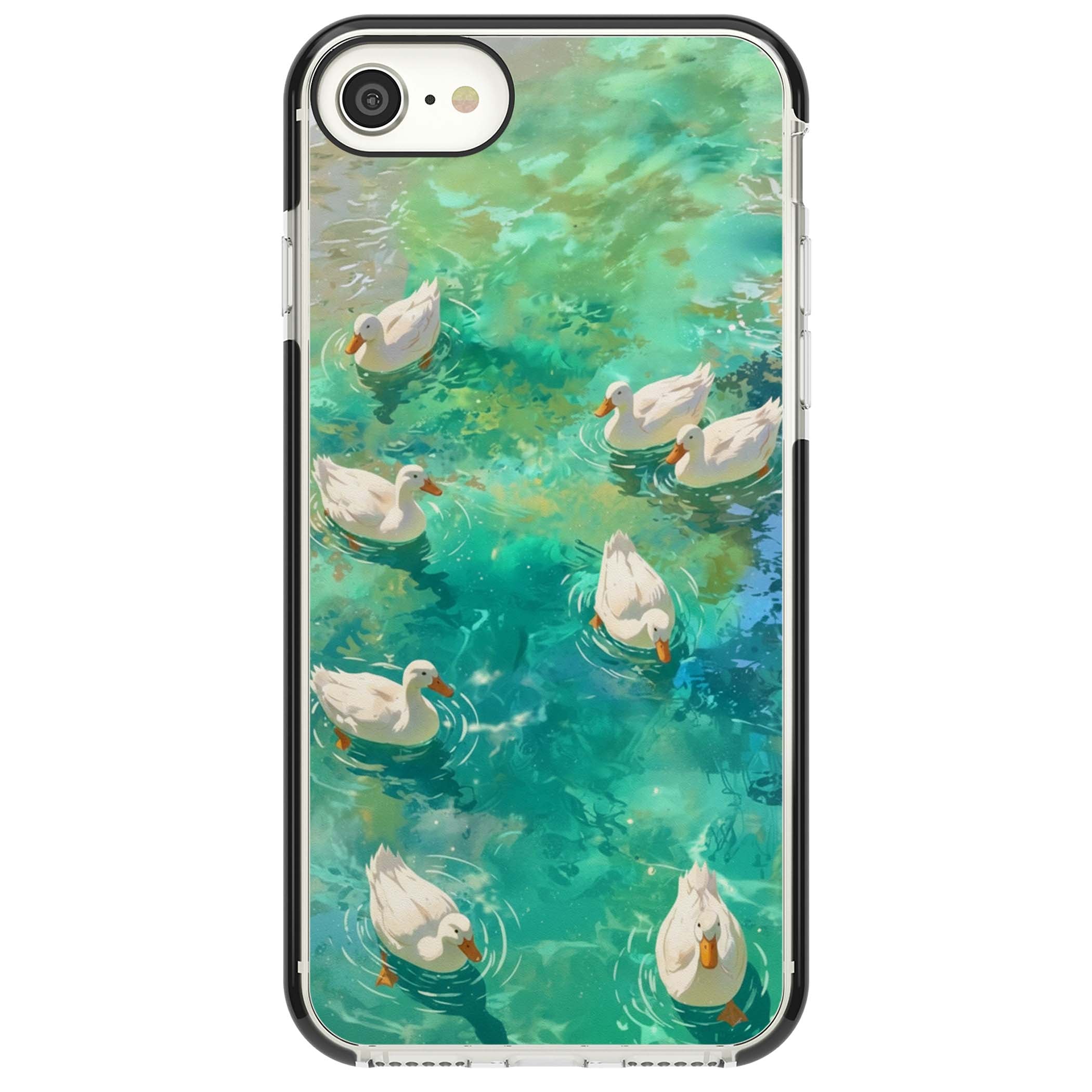 Ducks In The Pond for her iPhone case | Black Impact case for iPhone SE