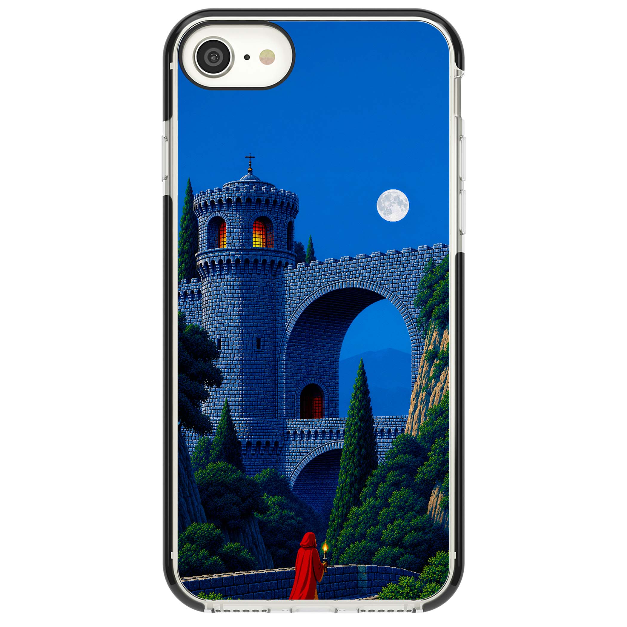 Castle Walls art iPhone case | Black Impact case for iPhone SE