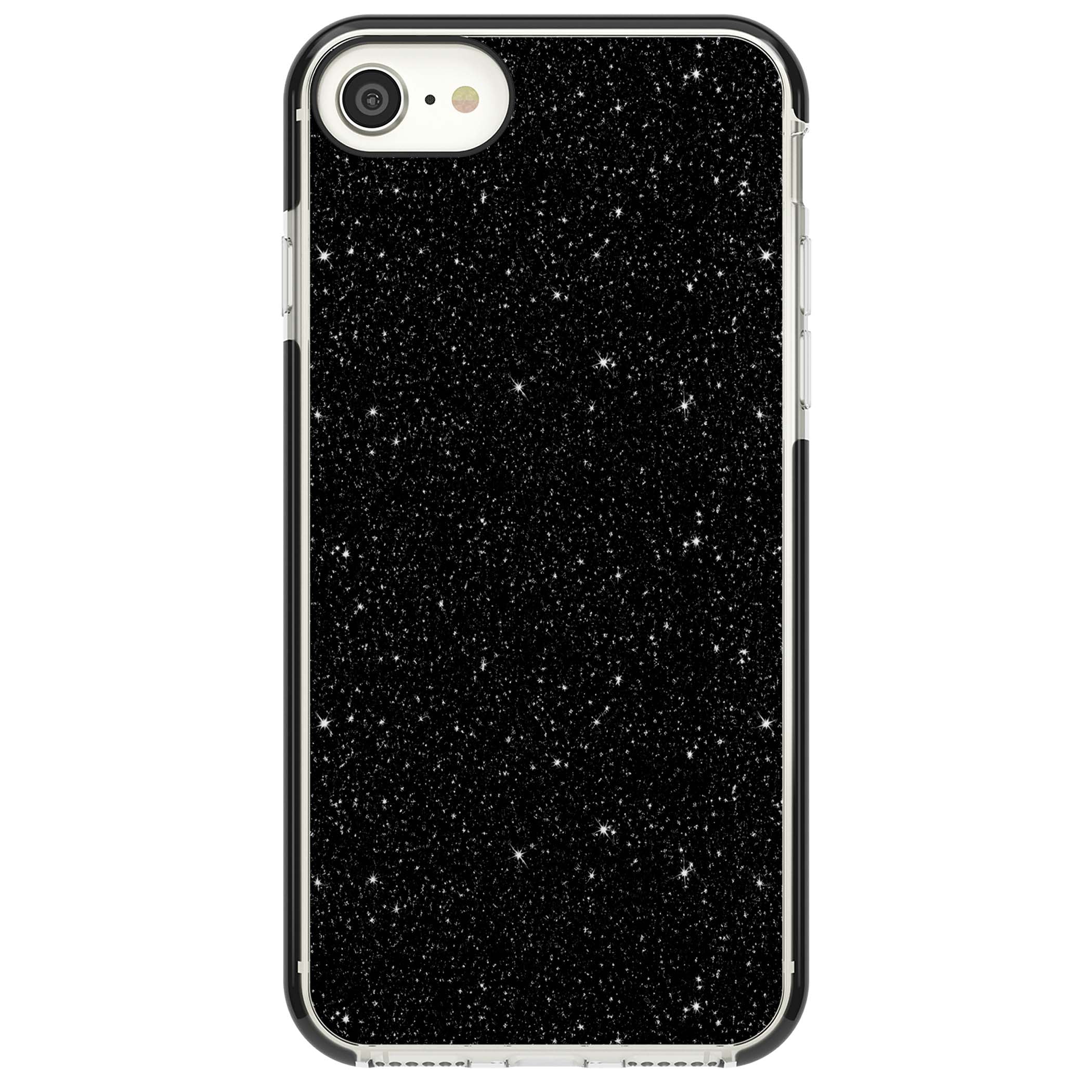 Black Glitter black glitter iPhone case featuring an all-over sparkly shimmer pattern on a jet black base | Black Impact case for iPhone SE
