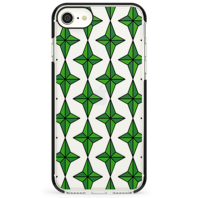 Emerald Stars Pattern (Clear) Impact Phone Case for iPhone SE