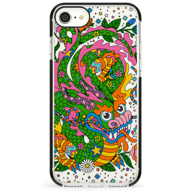 Psychedelic Jungle Dragon Impact Phone Case for iPhone SE