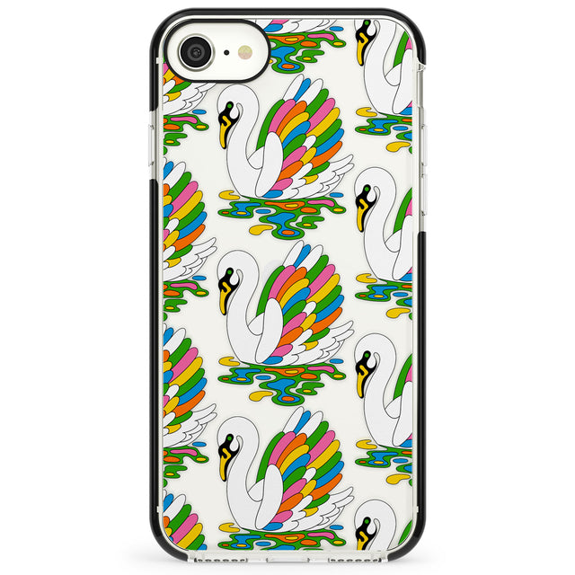 Colourful Swan Pattern Impact Phone Case for iPhone SE