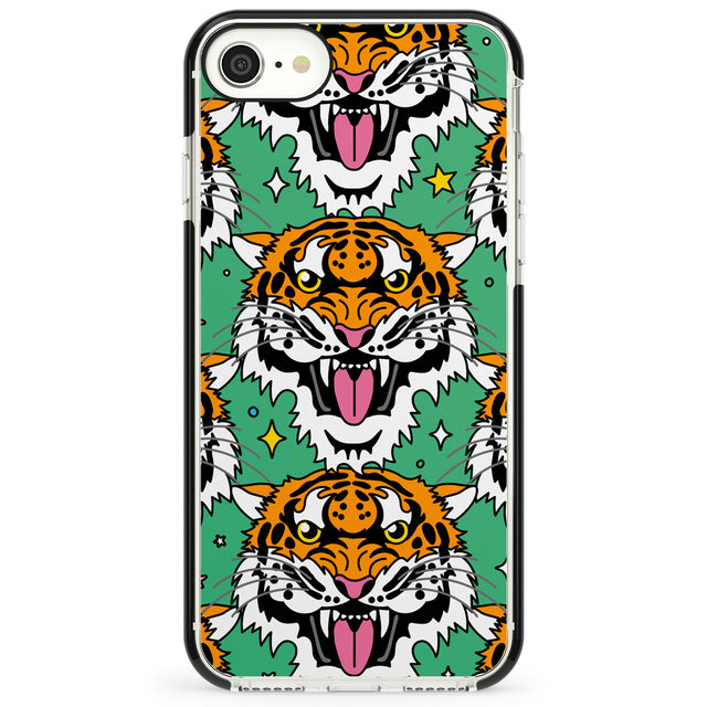 Fierce Jungle Tigers (Green) Impact Phone Case for iPhone SE