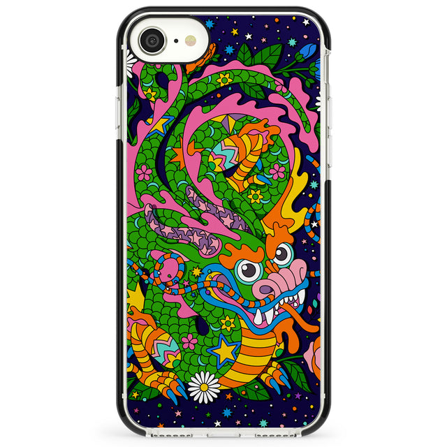Psychedelic Jungle Dragon (Purple) Impact Phone Case for iPhone SE