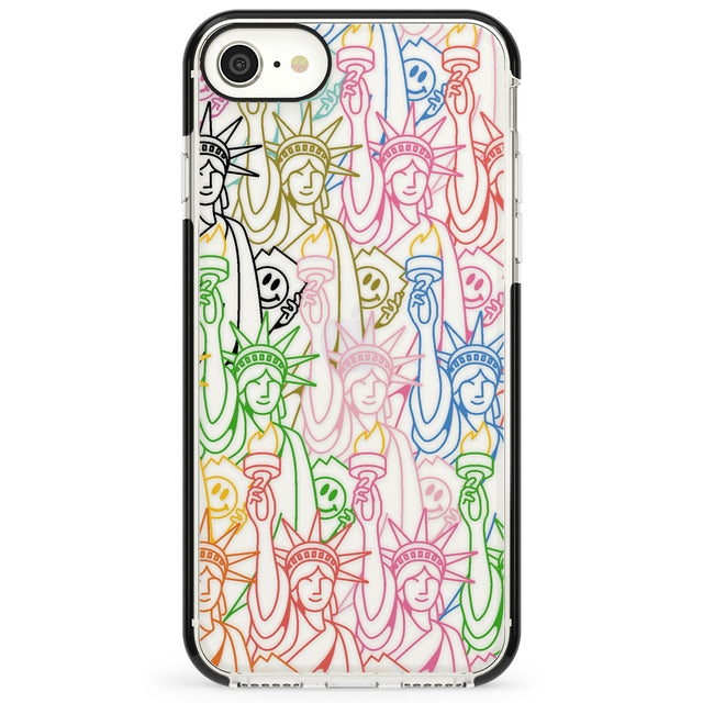Multicolour Liberty Line Pattern Impact Phone Case for iPhone SE