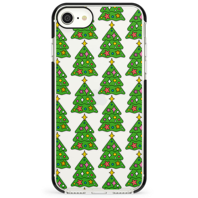 Christmas Tree Pattern (Clear) Impact Phone Case for iPhone SE