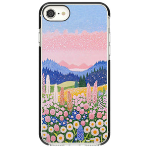 Valley Horizon cottagecore iPhone case | Black Impact case for iPhone SE