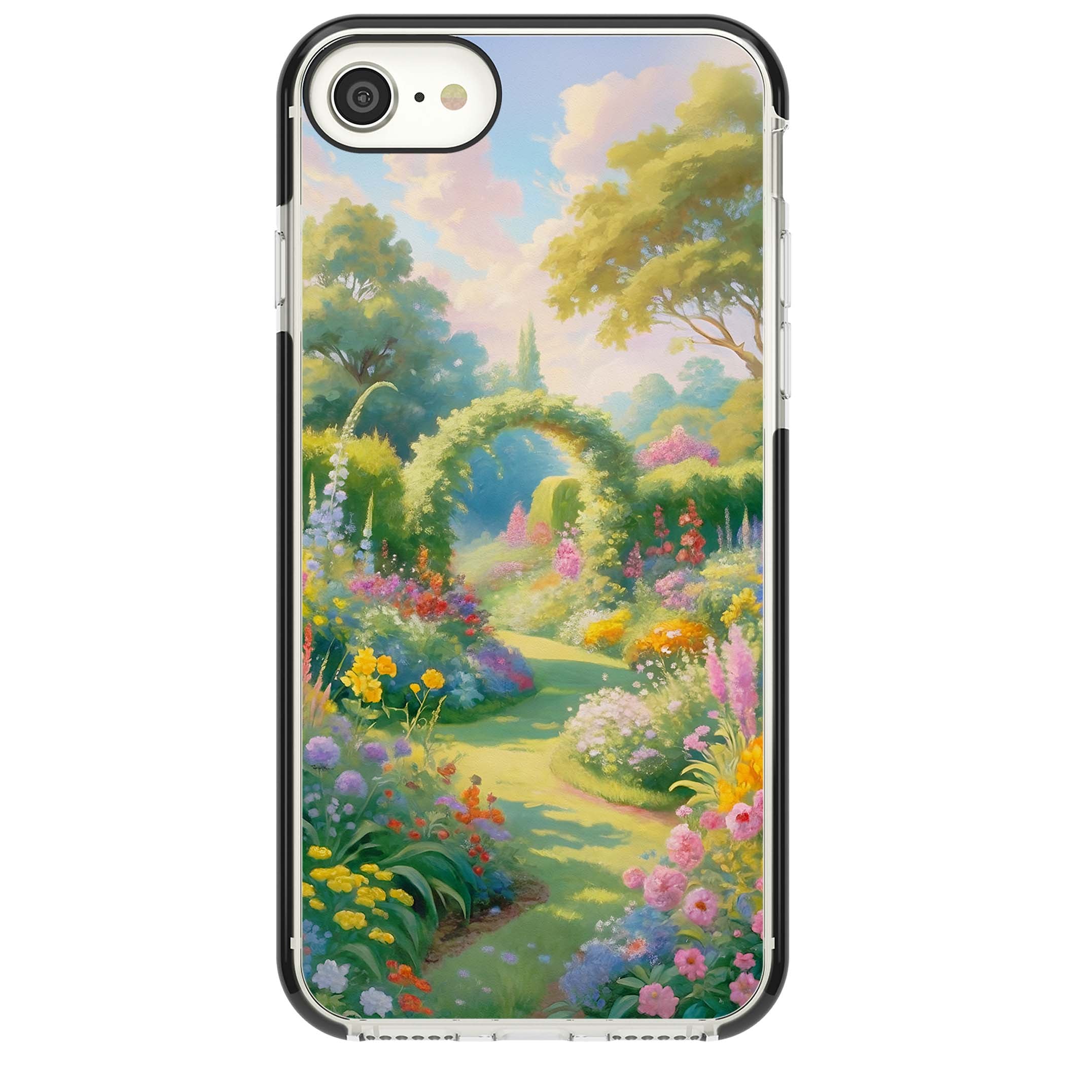 The Painter's Garden floral iPhone case | Black Impact case for iPhone SE