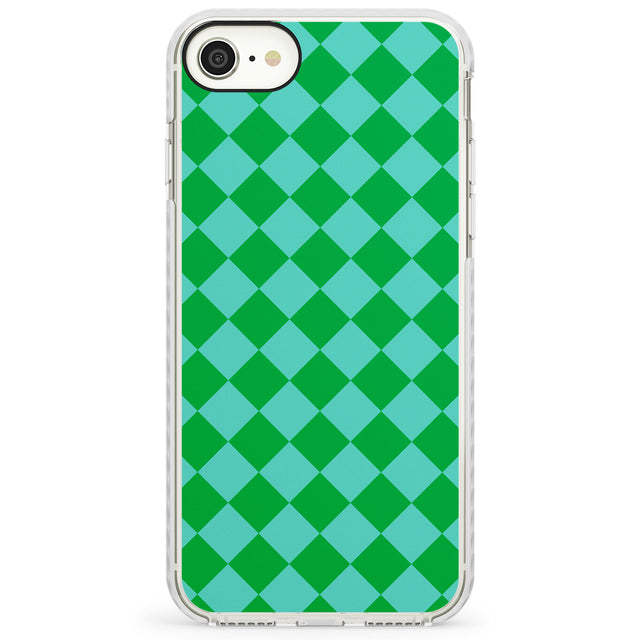 Retro Green Diamond PlaidImpact Phone Case for iPhone SE