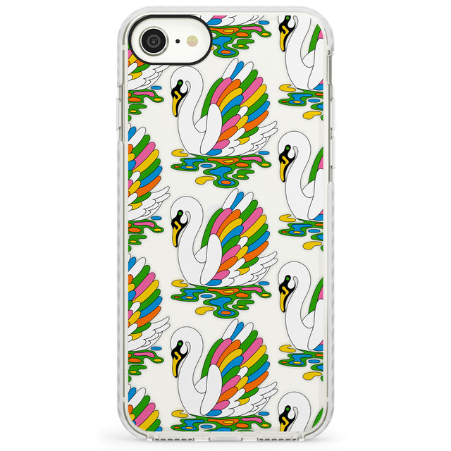 Colourful Swan PatternImpact Phone Case for iPhone SE