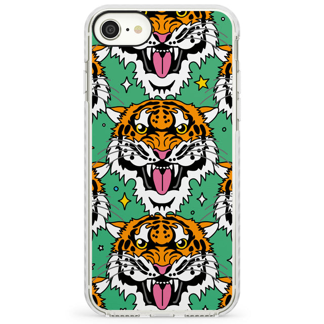 Fierce Jungle Tigers (Green)Impact Phone Case for iPhone SE