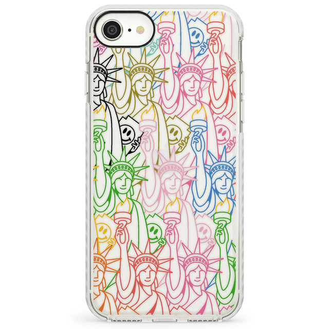 Multicolour Liberty Line PatternImpact Phone Case for iPhone SE