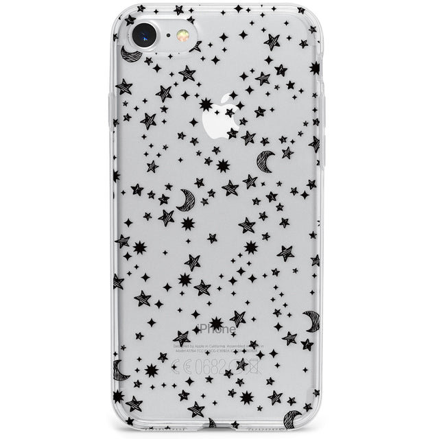 Black Cosmic Galaxy Pattern Phone Case for iPhone SE 2020, iPhone SE 2022