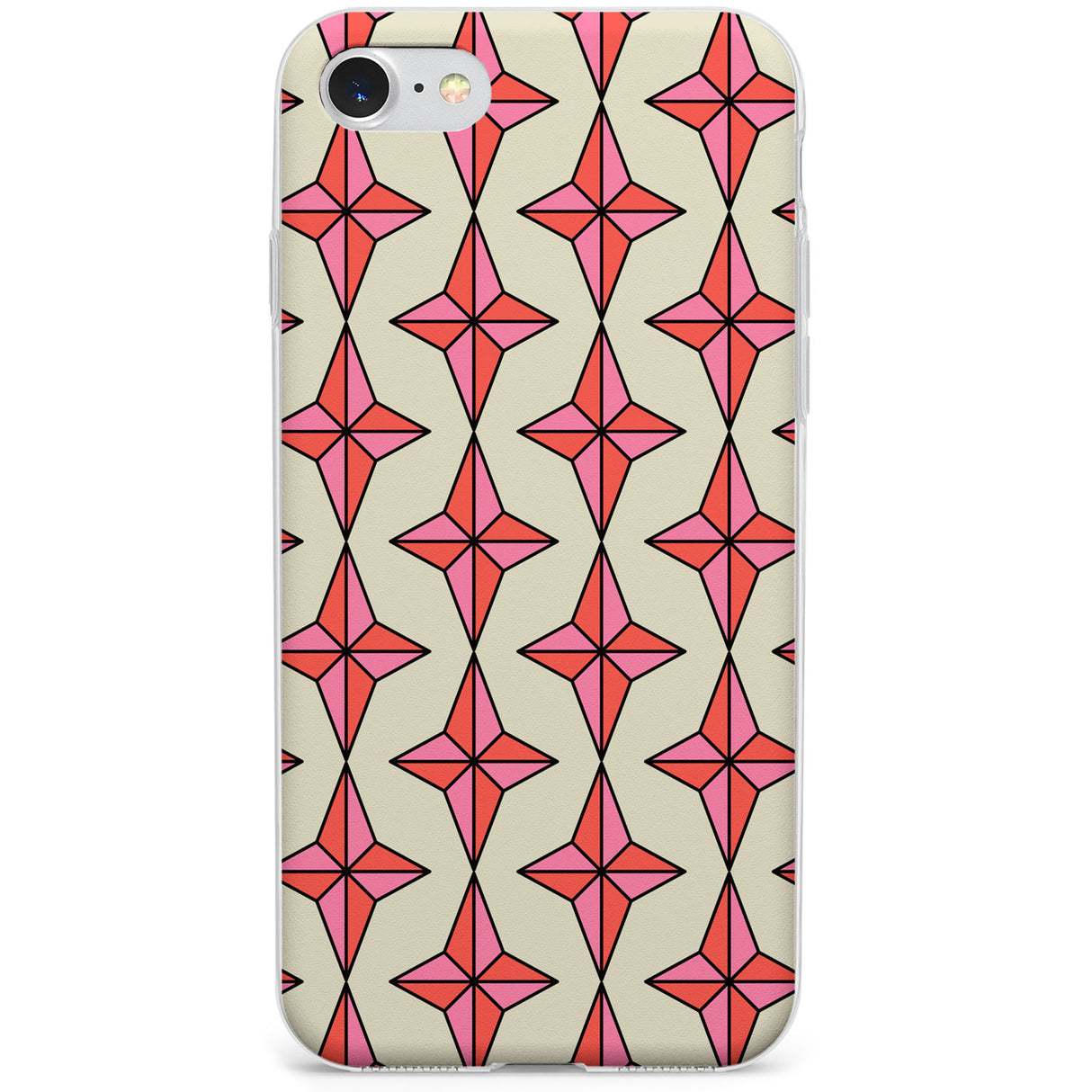 Rose Stars Pattern Phone Case for iPhone SE 2020, iPhone SE 2022
