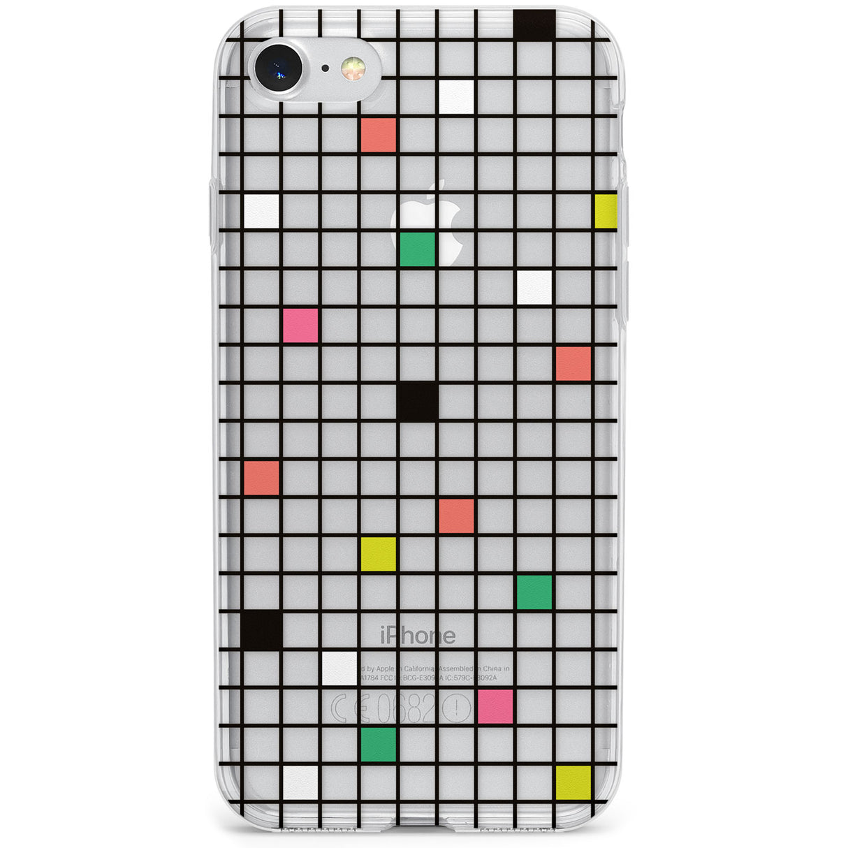 Vibrant Clear Geometric Grid Phone Case for iPhone SE 2020, iPhone SE 2022
