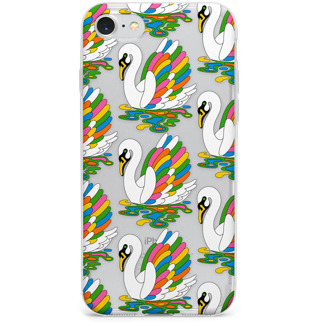 Colourful Swan Pattern Phone Case for iPhone SE 2020, iPhone SE 2022