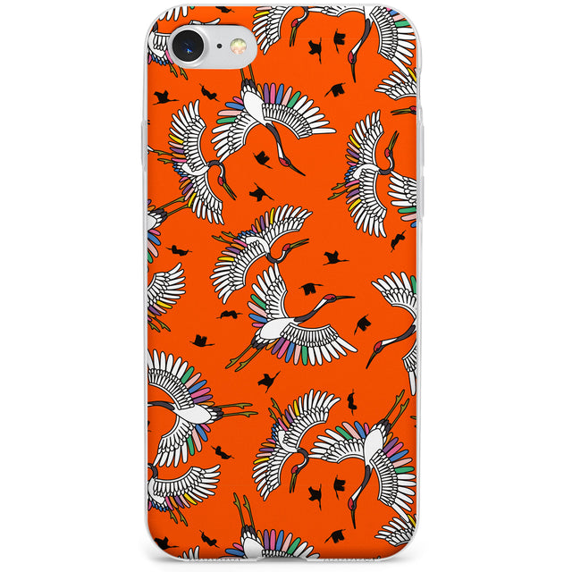 Colourful Crane Pattern (Orange) Phone Case for iPhone SE 2020, iPhone SE 2022
