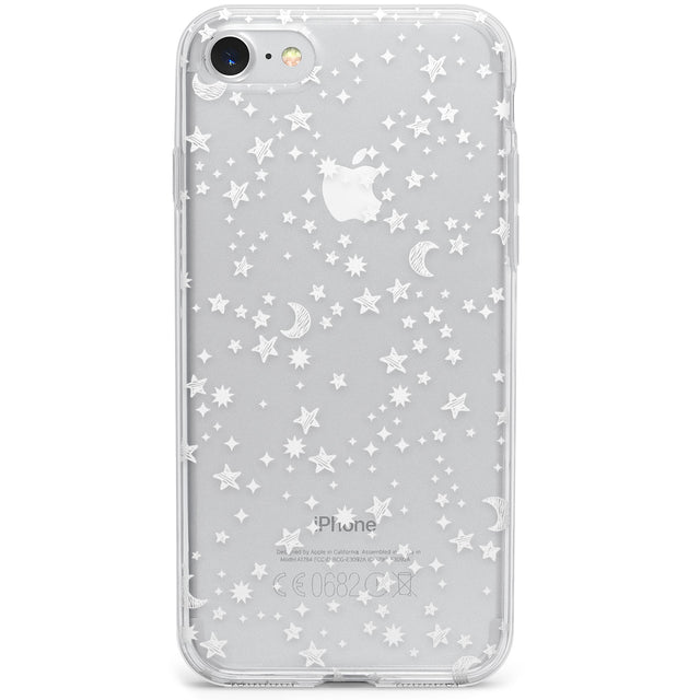 White Cosmic Galaxy Pattern Phone Case for iPhone SE 2020, iPhone SE 2022