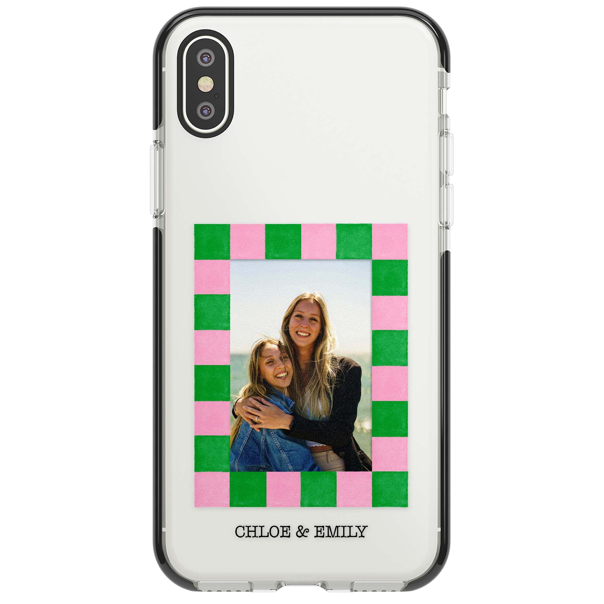 Riviera Check Photo cute iPhone case | Black Impact case for iPhone X, iPhone XS Max, iPhone XR