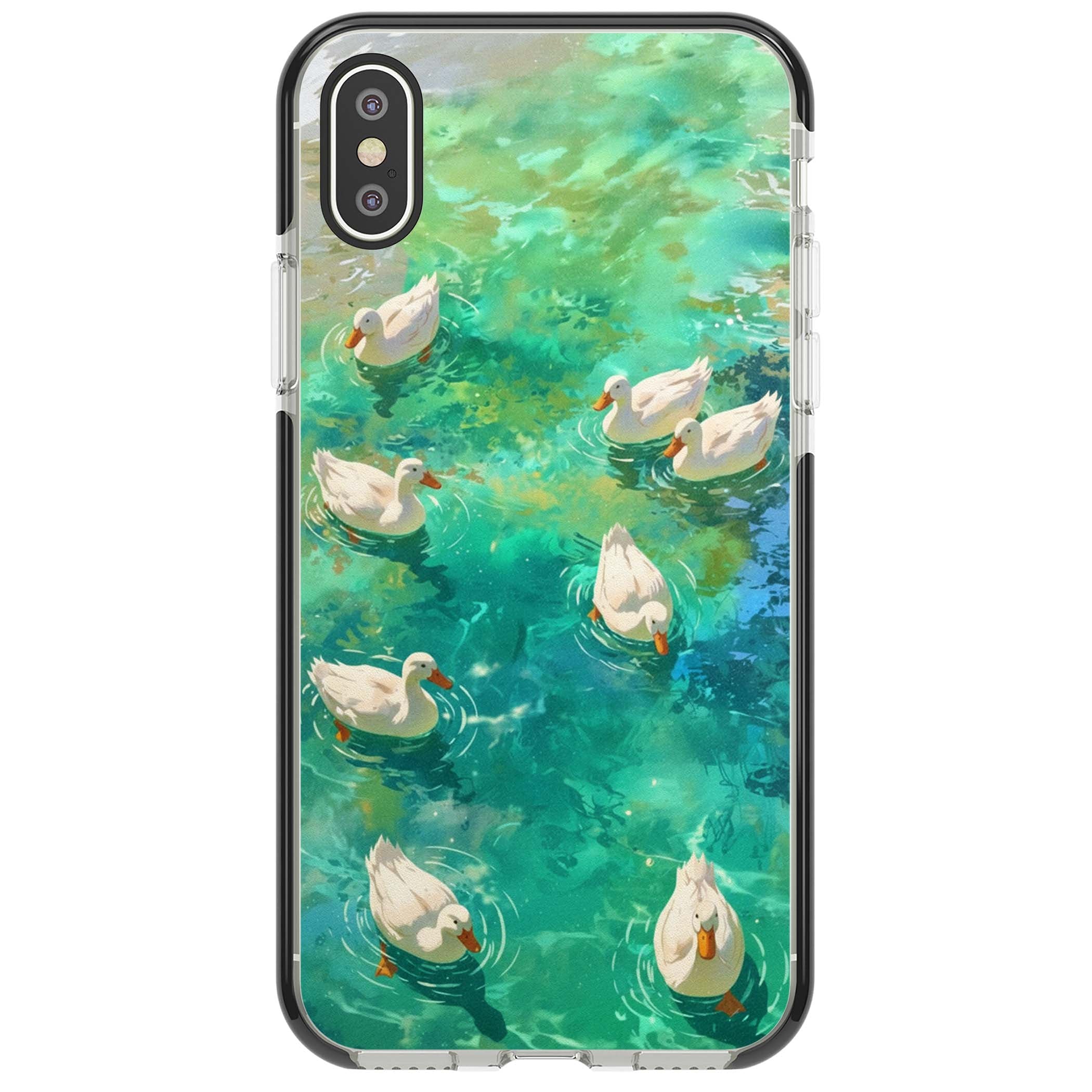 Ducks In The Pond for her iPhone case | Black Impact case for iPhone X, iPhone XS Max, iPhone XR