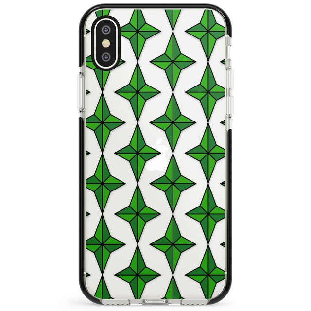 Emerald Stars Pattern (Clear) Phone Case for iPhone X XS Max XR